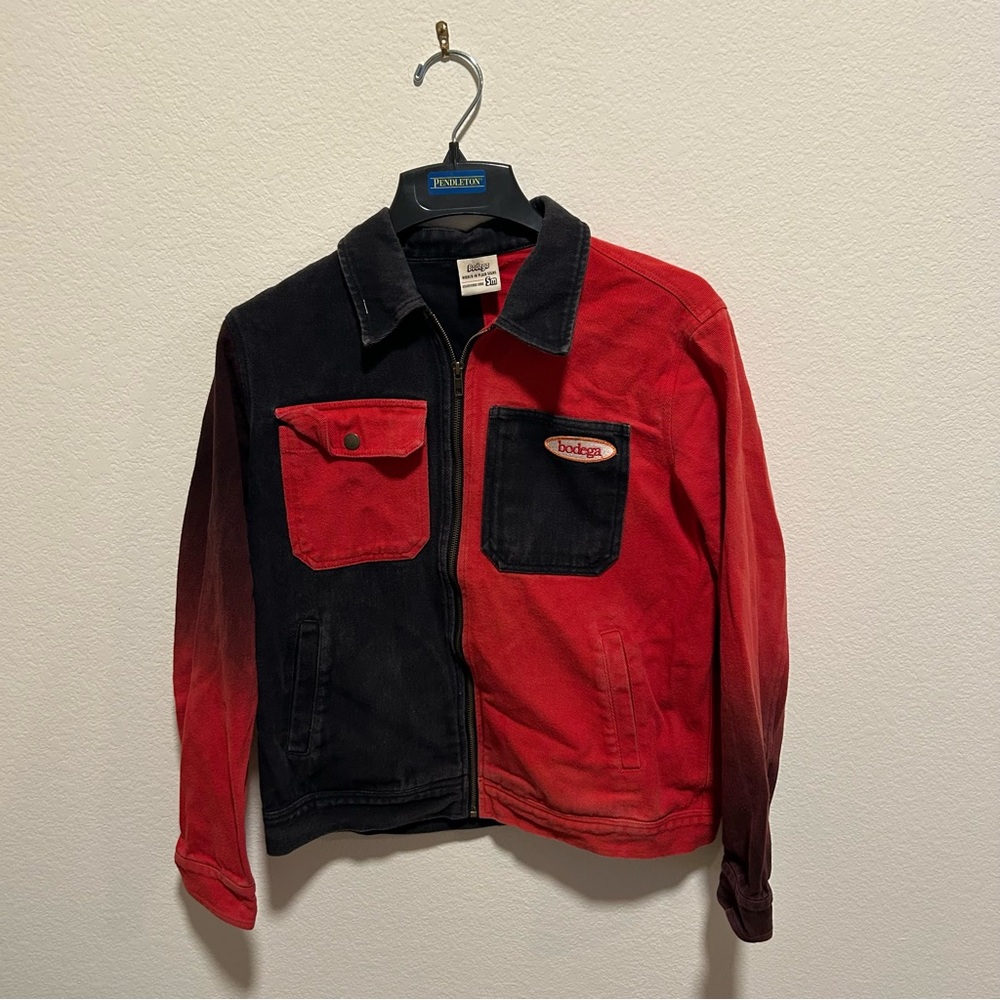 Bodega Gradient Patchwork Denim Work / Trucker Zi… - image 1